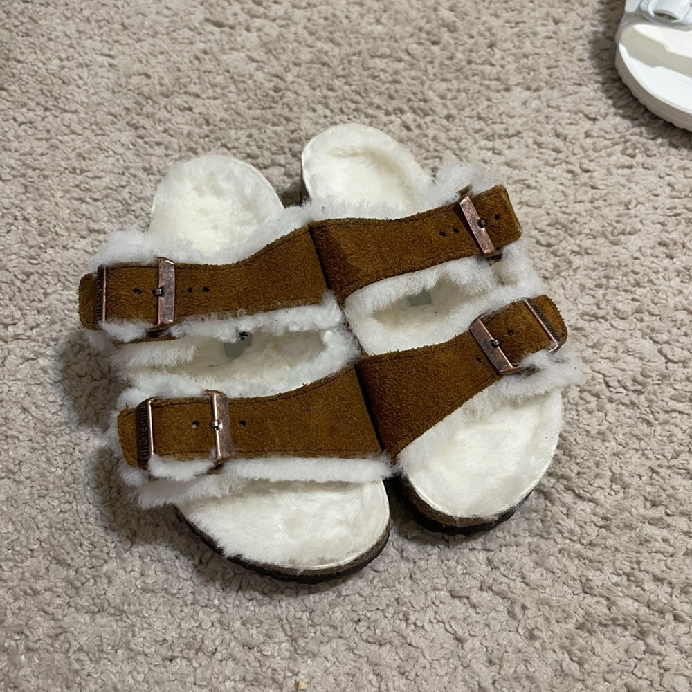 Birkenstock Brown and White Kids Sandals